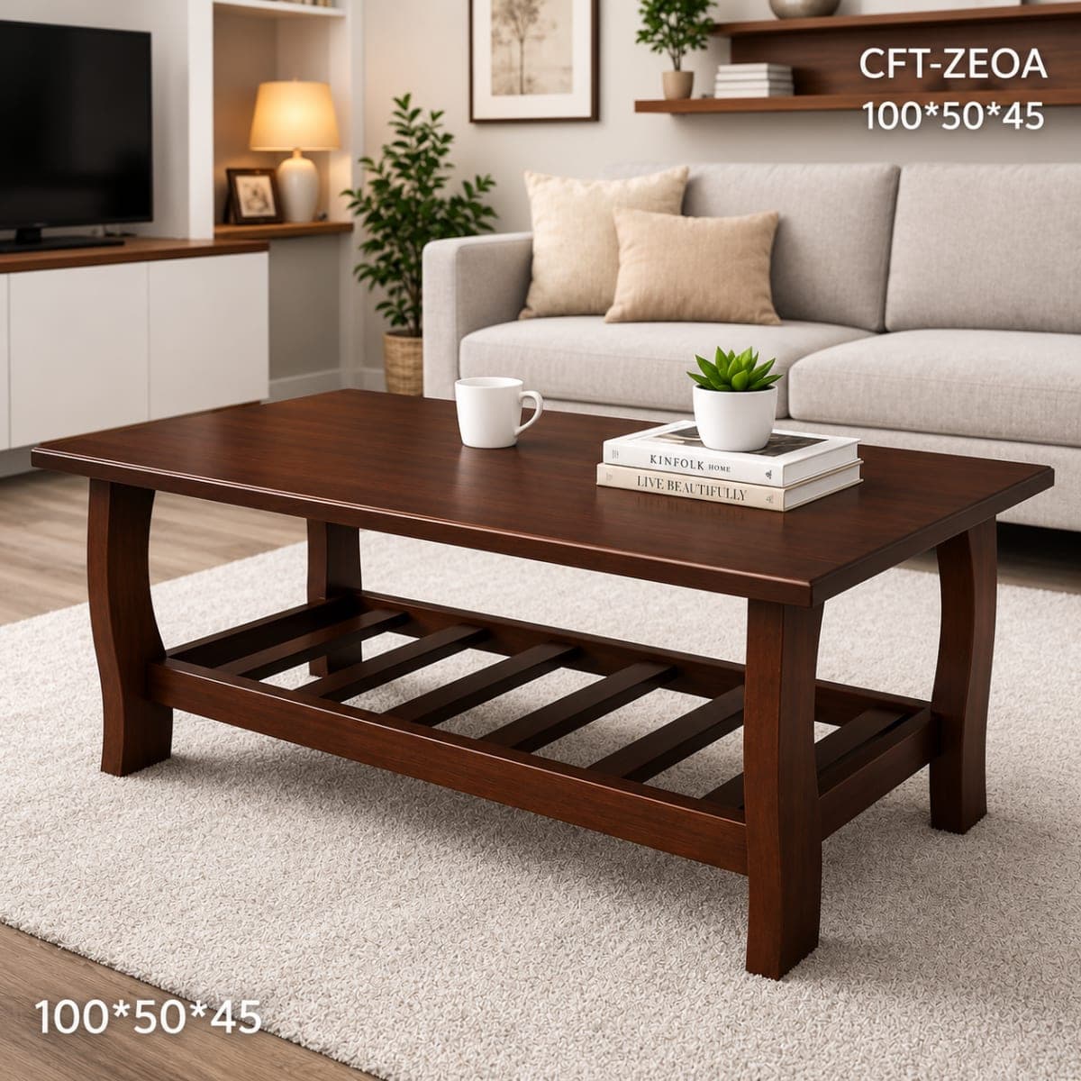 TEAK Knock Down CoFfee Table Bend Leg