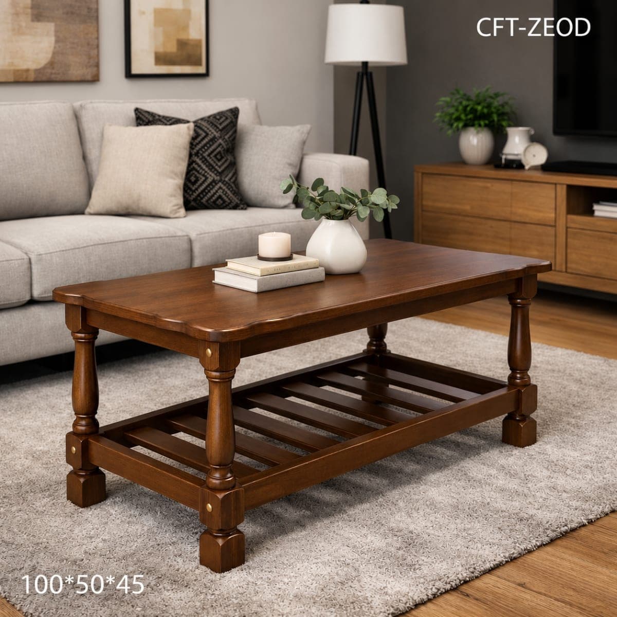 TEAK Knock Down CoFfee Table Carving Leg