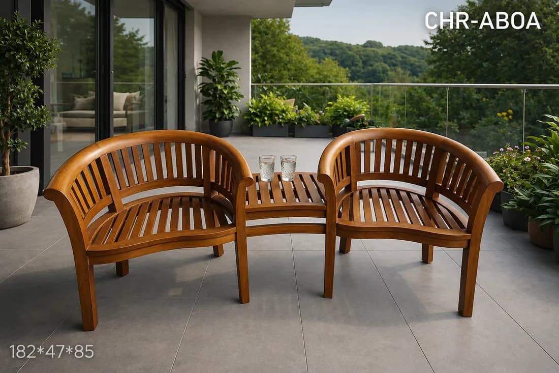 TEAK Companion Bench CHAIR 2 Seater