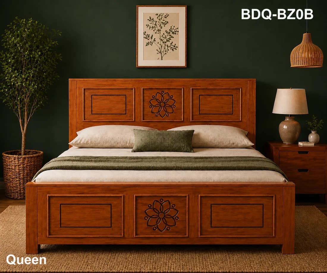 Mahogany QUEEN BED LAMINATED SOLID WOOD
MODEL E