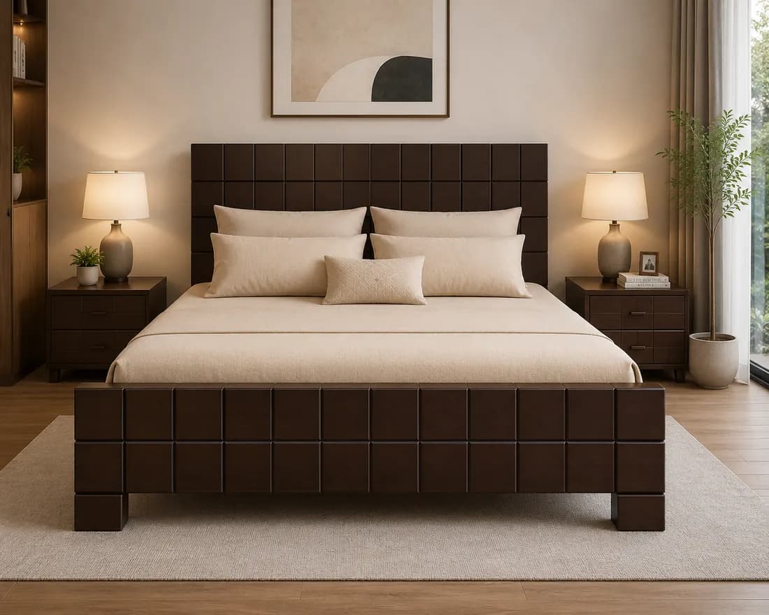 ROSE KING BED 3D ROSE WOOD