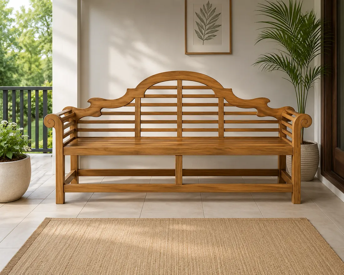 MINIMALIST TEAK BENCH 2 SEATER MALBORO