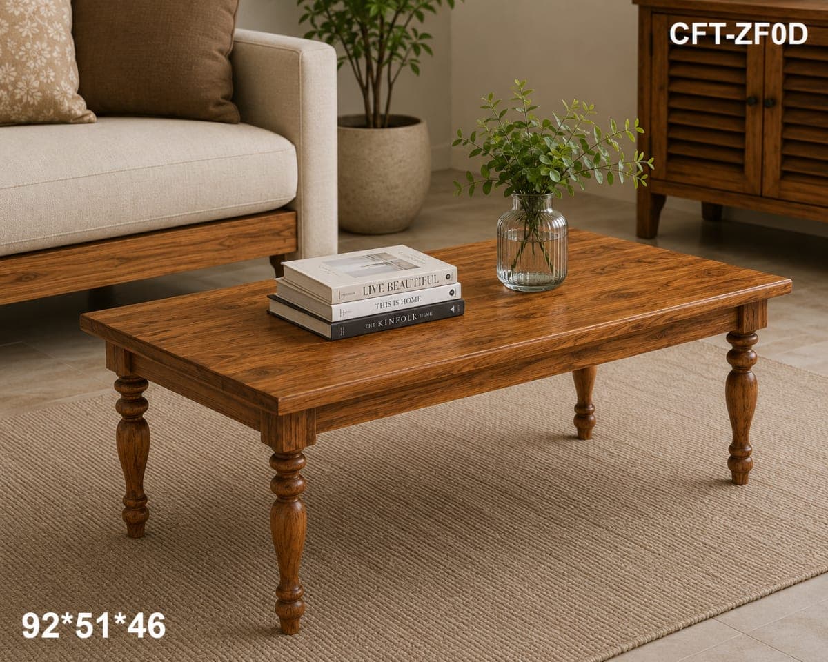 TEAK Knock Down CoFfee Table Carving Leg