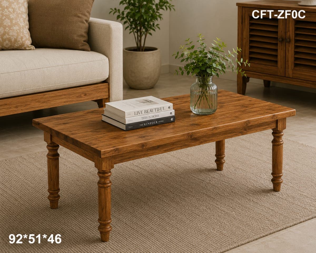 TEAK Knock Down CoFfee Table Carving Leg