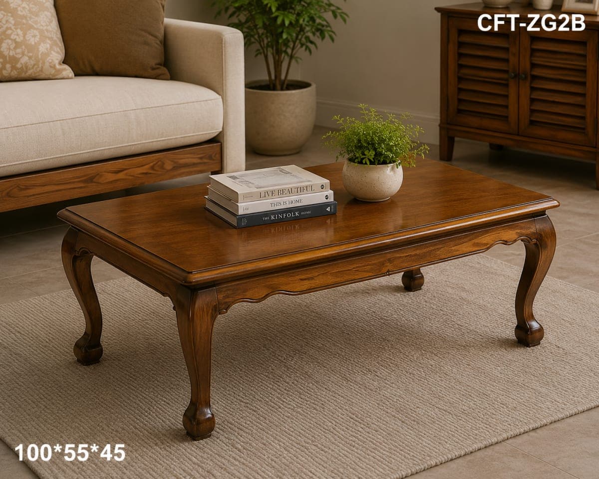 TEAK Knock Down CoFfee Table Carving Leg