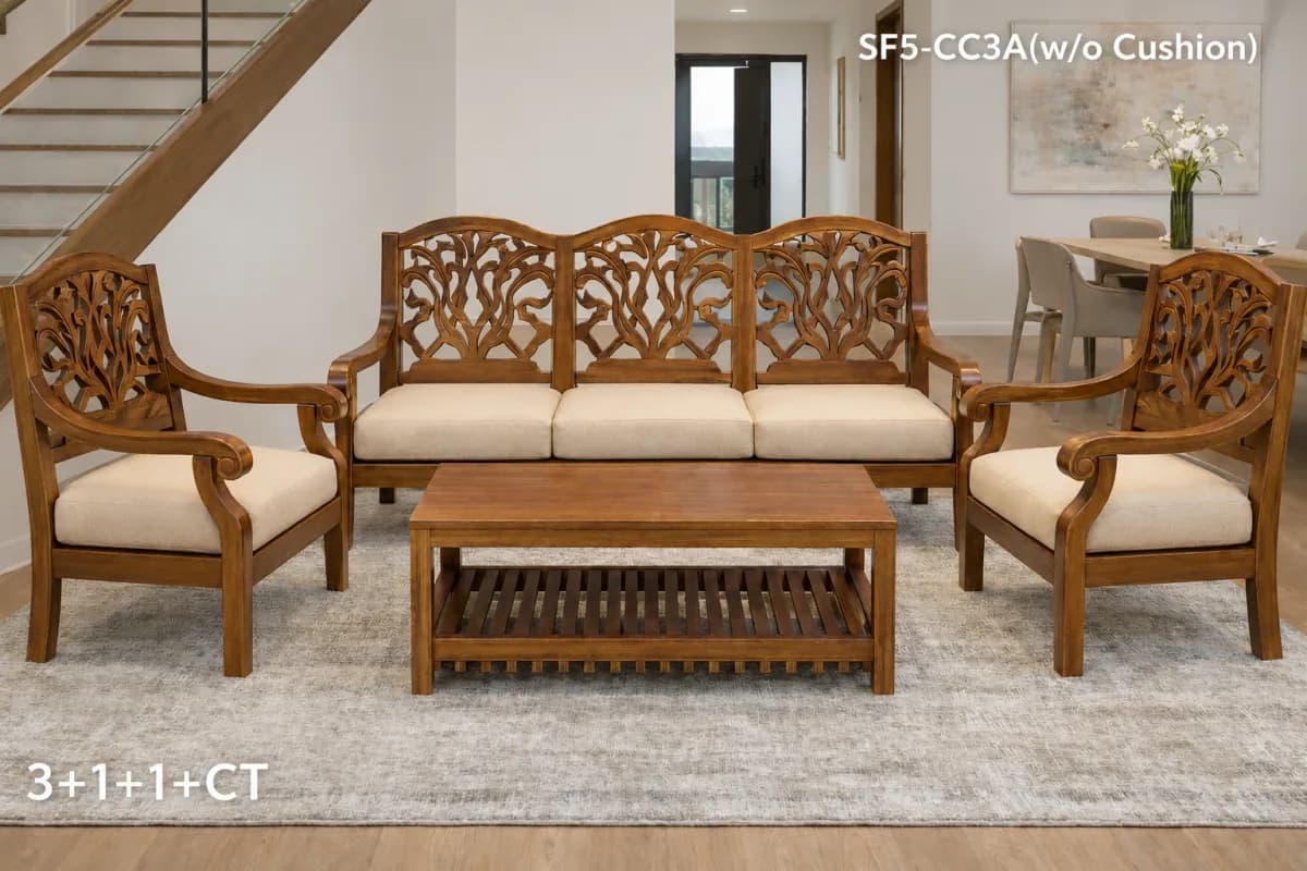 TEAK Onion SOFA 5 Seater With Center Table