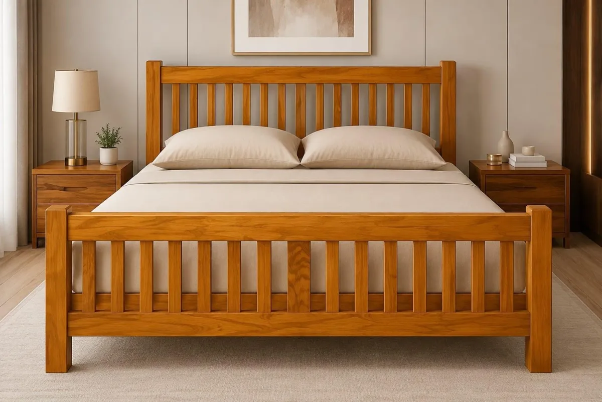 TEAK QUEEN BED BUDGET