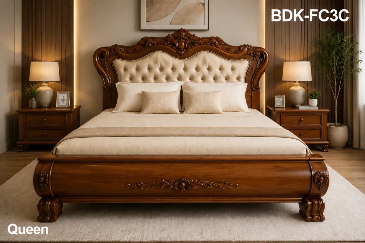 TEAK QUEEN BED JOK GENDONG
