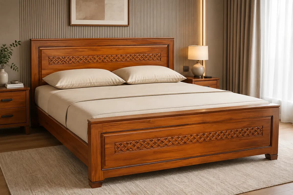 TEAK QUEEN BED Minimalist