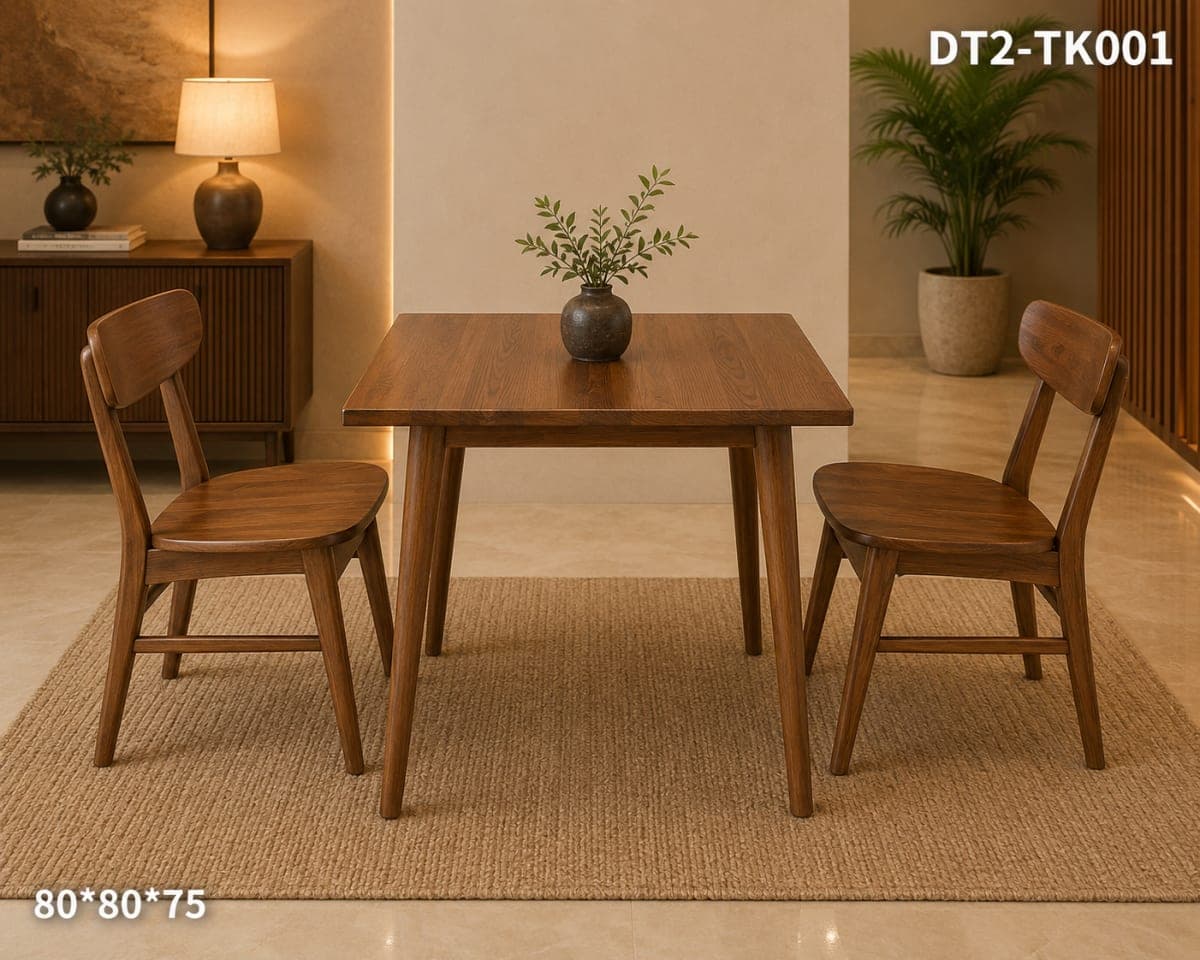 Teak Wood 2 Seater Dining Table