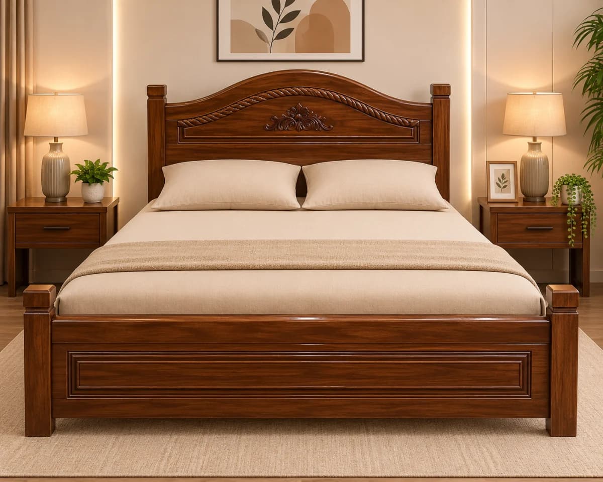 Teak wood Queen Size Heavy Cot