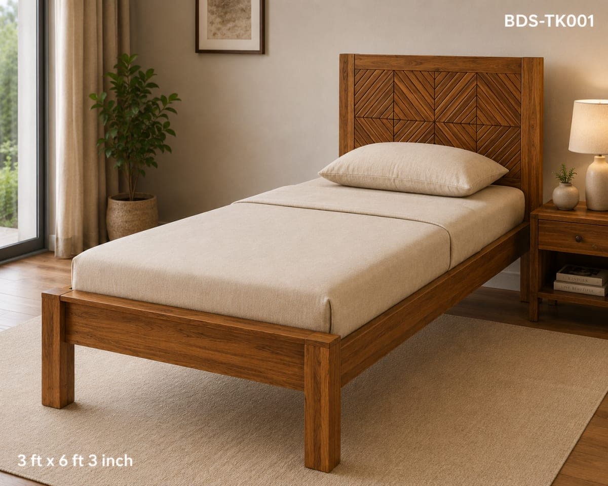 TEAK WOOD SINGLE COT