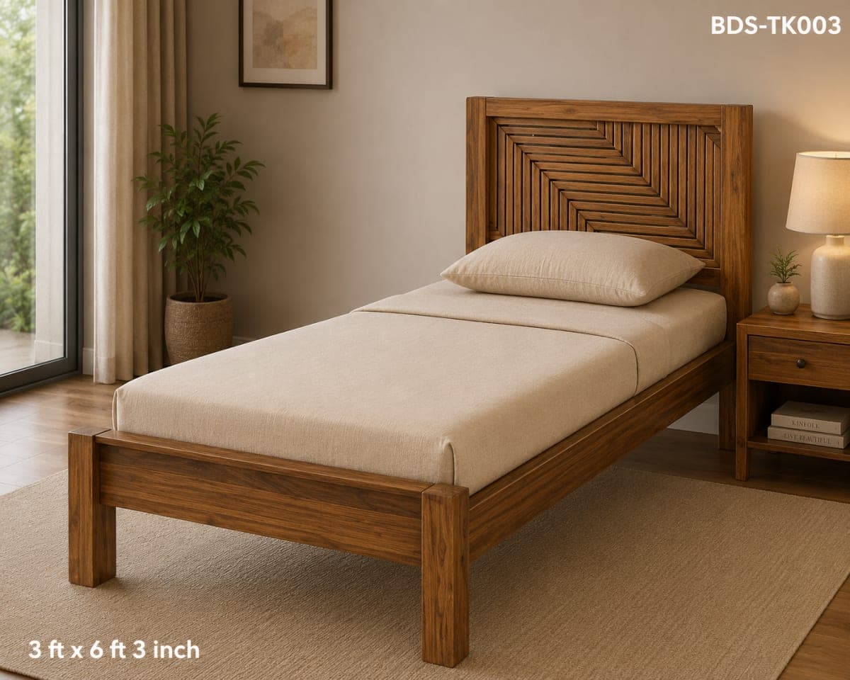 TEAK WOOD SINGLE COT