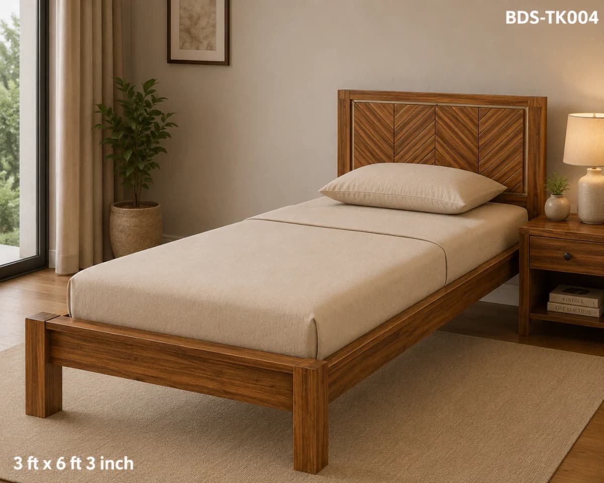 TEAK WOOD SINGLE COT