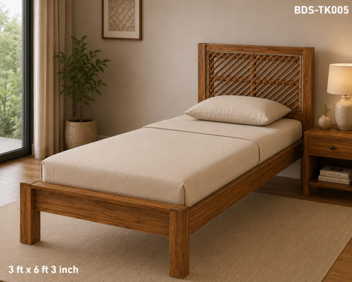 TEAK WOOD SINGLE COT