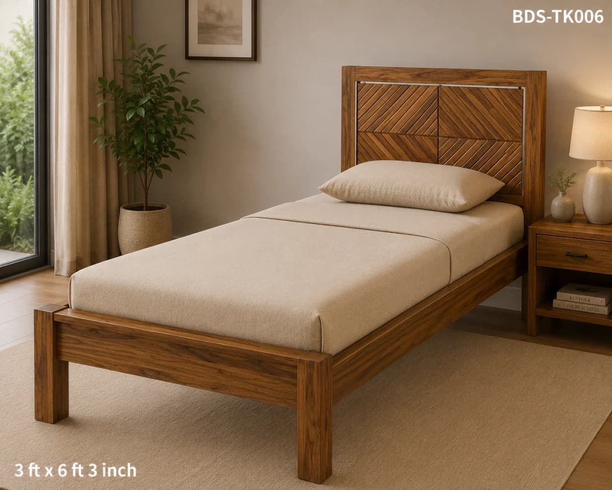 TEAK WOOD SINGLE COT